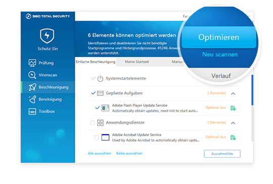 speedup screenshot