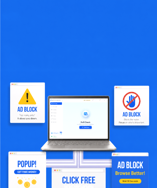 360 Total Security Block Annoying Pop-up Ads interface illustration