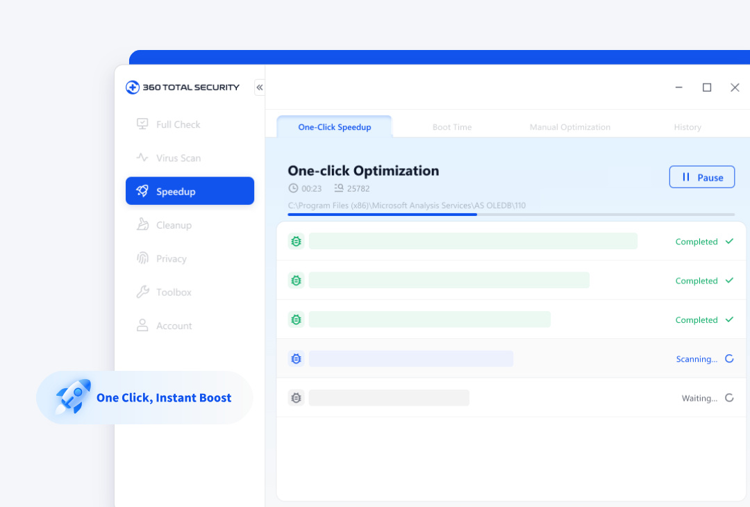 360 Total Security Speedup interface
