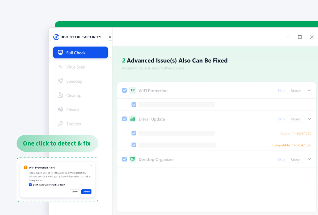 360 Total Security Full PC Check interface