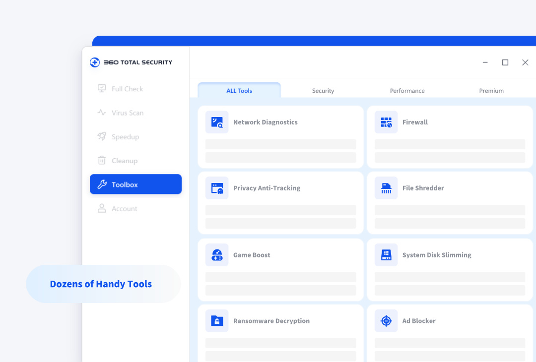 360 Total Security Toolbox interface